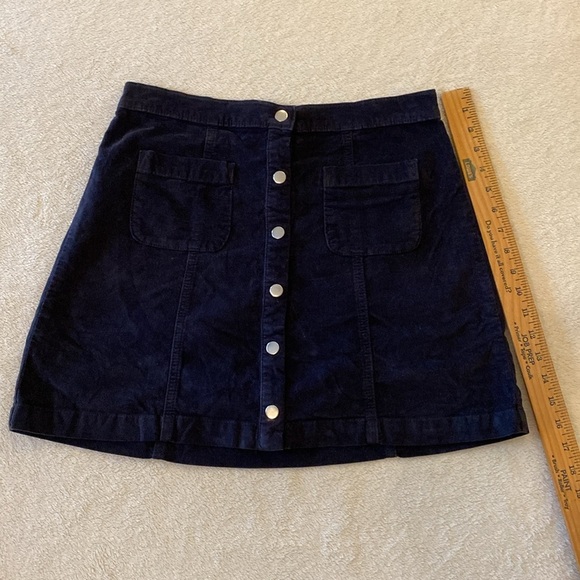 Urban Outfitters Mini Skirt Women’s Medium Navy Button Up Pockets Velour - Picture 8 of 13